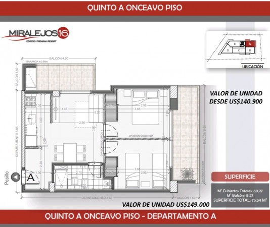 VENTA DPTO 2 DORMITORIOS PISO 8 CENTRO VILLA CARLOS PAZ